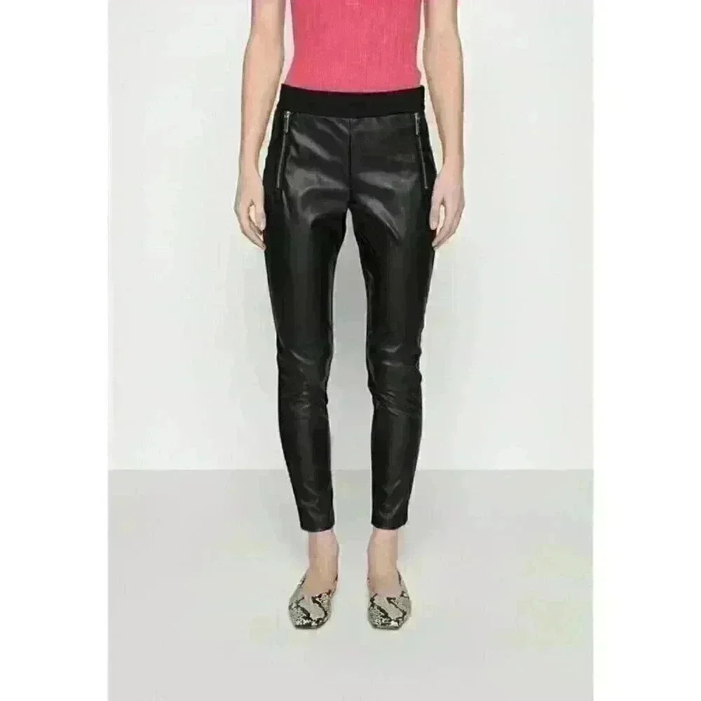 NEW MICHAEL Michael Kors Women's M Mixed-Media Skinny Pants • Reg Price $110 - Picture 4 of 5